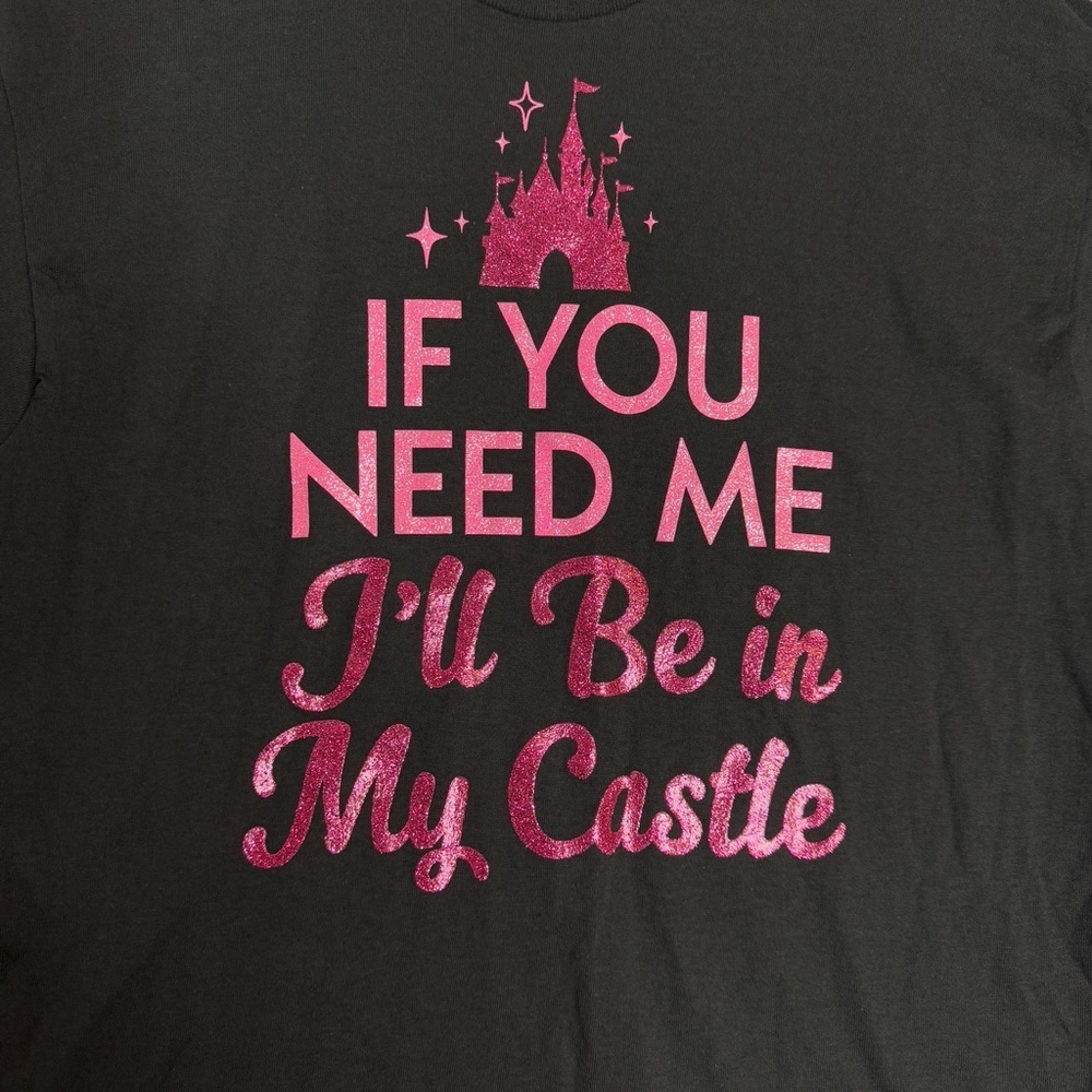 Disney Womens Shirt If You Need Me I'll Be In My Castle Black Size XL - Picture 2 of 9